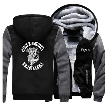 

Sons Of Odin Men Thick Winter Fleece Warm Jacket Vikings Coat Valhalla Hoodies Coats Male Viking Sweatshirts Sportswear Jackets