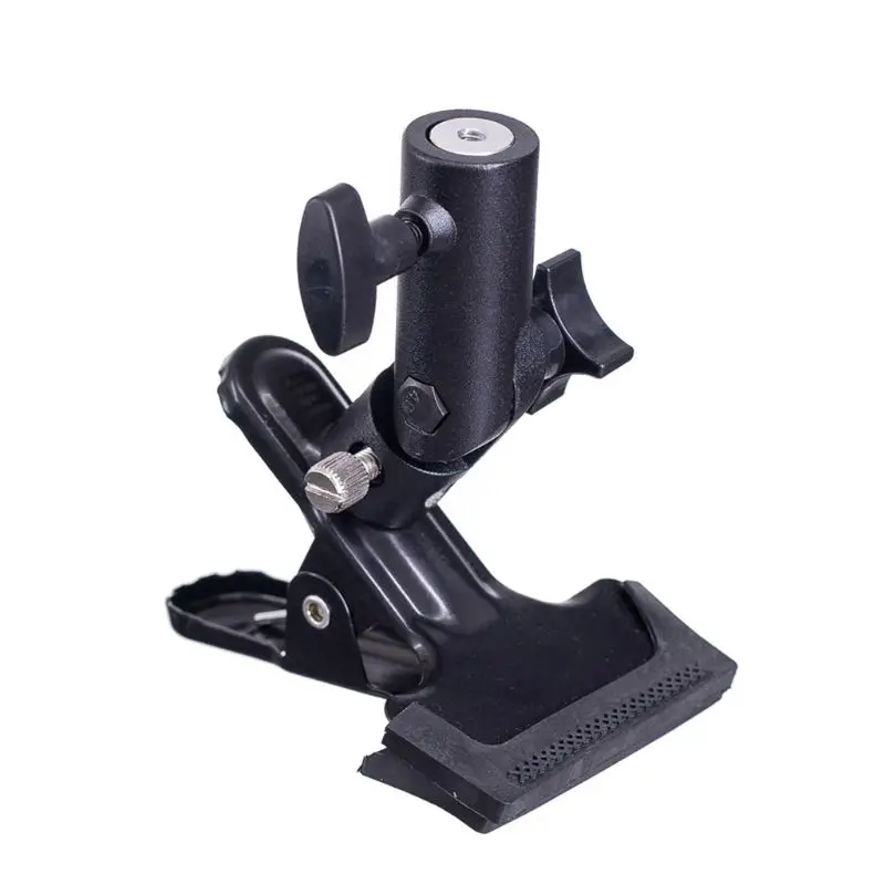 Reflector Clip Clamp E-shape Bracket Holder Light Stands Attachment for Photo Shop Reflector and Background Screw Mount Swivel