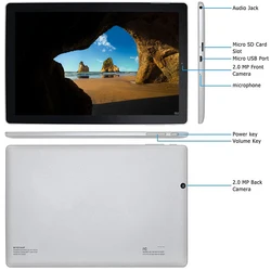 Tablette PC Windows 10 de 2/4 pouces, 1/10.1 + 32 go, Quad Core, 1280x800, IPS, WiFi, double caméra, CPU x5 8350, 5000MHA, offre spéciale 
