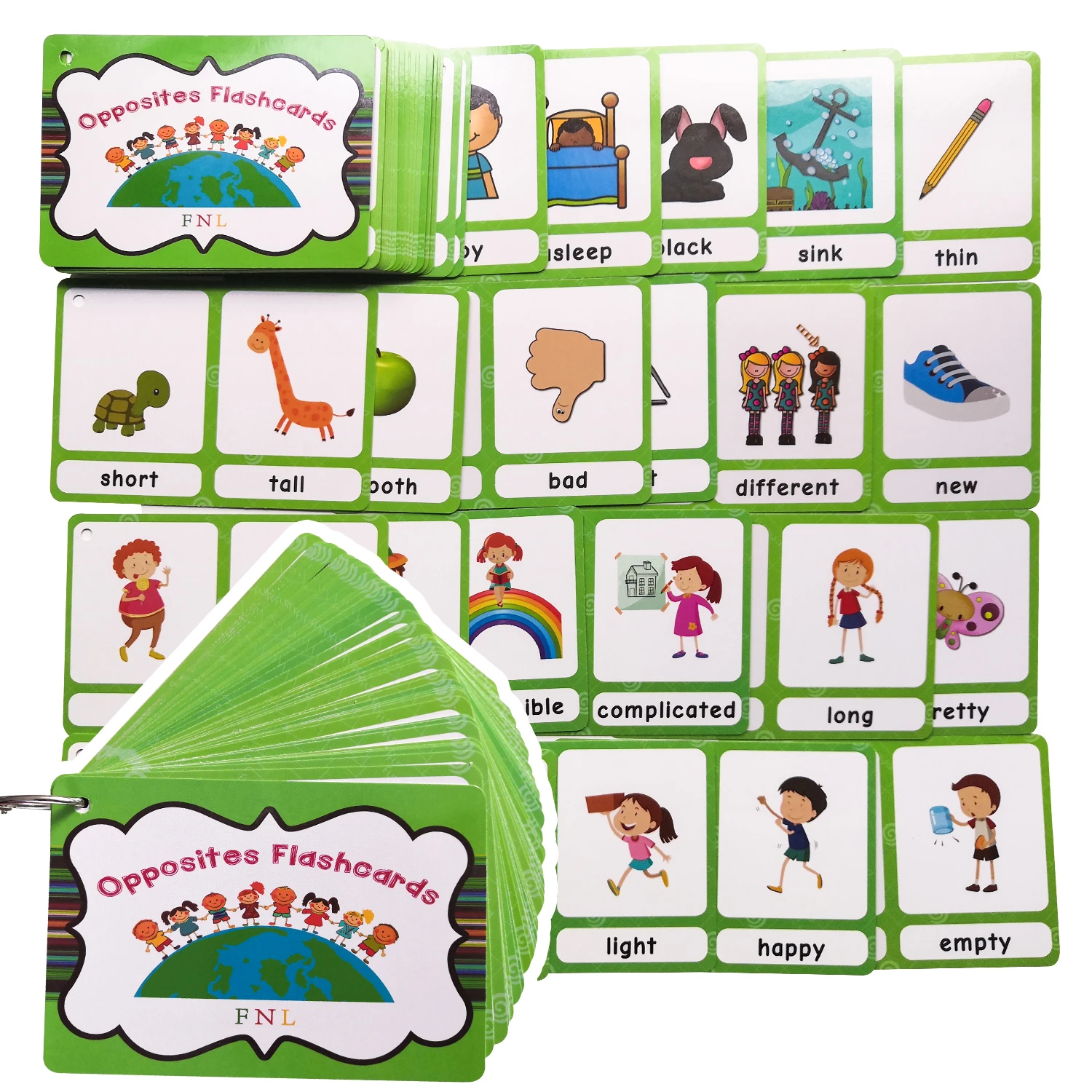 Bambini Montessori Learning English Words Card Pocket Flash Cards  giocattoli educativi precoci per bambini aula forniture