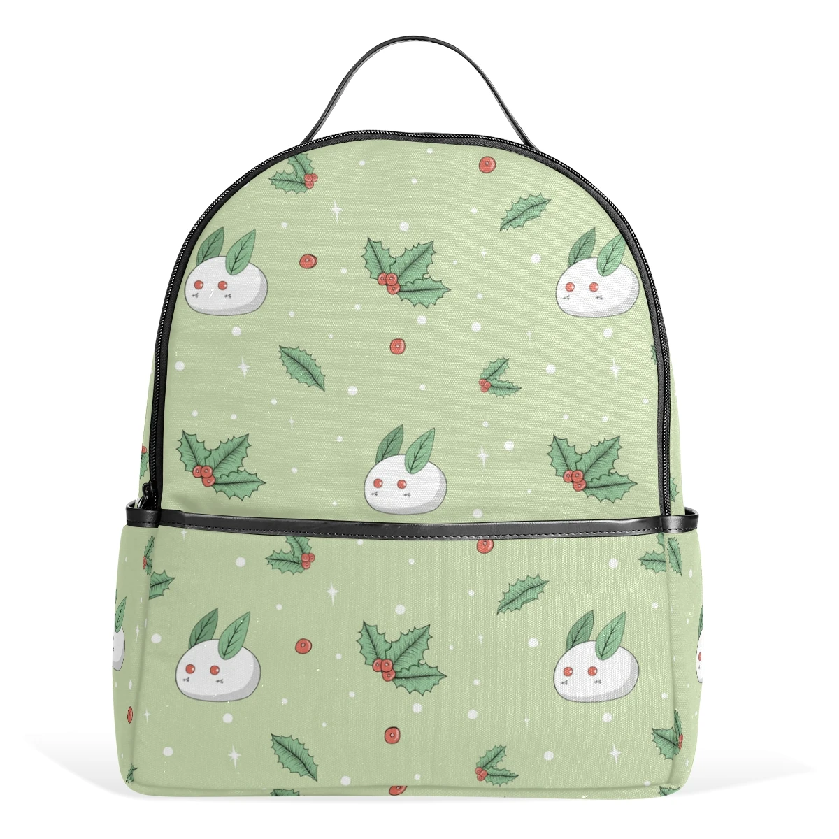 ALAZA Cute rabbit Student Backpack Girl Colorful black Backpack School for Women Kids Laptop Bag Birthday Gift Adjustable Straps - Color: 01