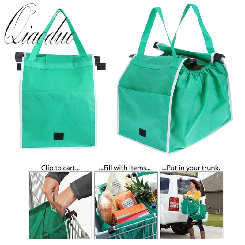 Foldable Grocery Shopping Bag Eco-friendly Reusable Supermarket Tote Bags Large 