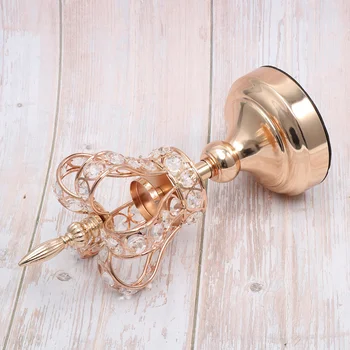 

Crown Shape Candle Holder Retro Plating Iron Art Candlestick Ornament for Wedding Party Home Decoration - Size S