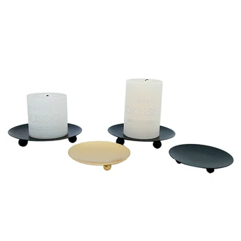 

Newest Arrival Nordic Style Candle Holder Round Stable Iron Candle Stand Suitable for Table Decoration