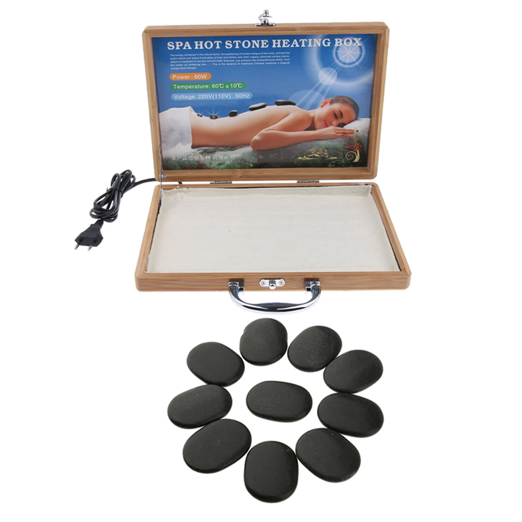 Hot Stone Rock Heating Box Warmer Device Massage Stone Warmer Case Heater Set EU Plug 