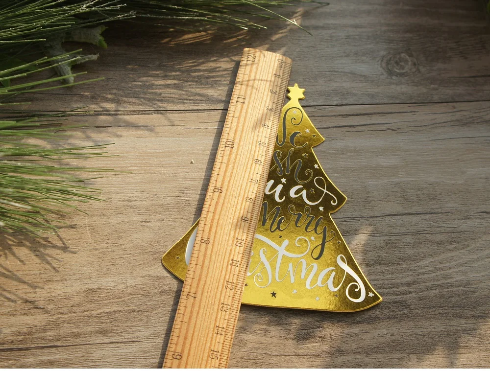 30 шт Счастливого Рождества Золотая елка чашка в форме снеговика счастья дизайн Открытка Подарок поздравительные открытки бирка подарочные открытки вечерние приглашения
