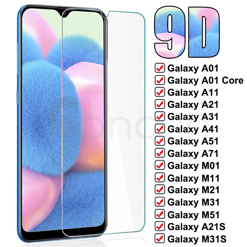 Защитное стекло 9D для Samsung Galaxy A01 Core A11 A21 A31 A41 A51 A71 M01 M11 M21 M31 M51 | Мобильные телефоны и