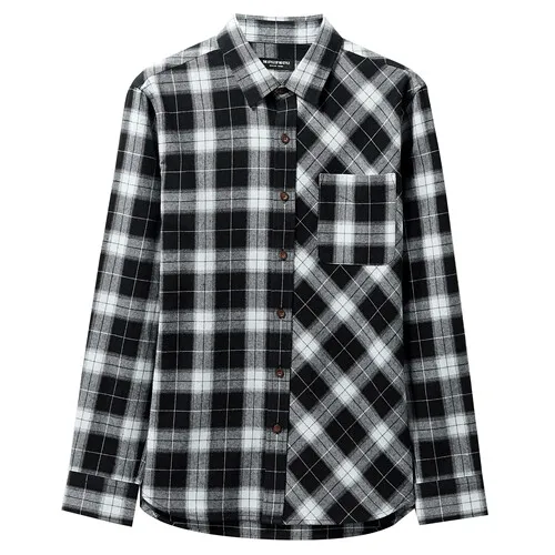 10Black Giordano мужская фланелевая рубашка,дизайн в полоску, выполнена в двух цветовых вариантах - Цвет: 10Black