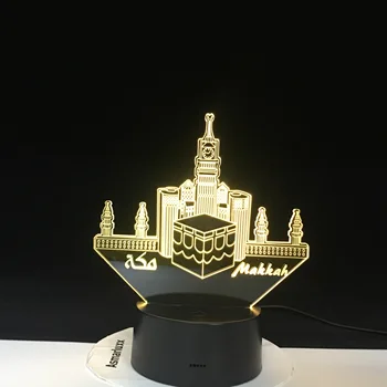 

Mecca Mosque Makka 3d Led Night Light Lamp Usb Home Decorative Luminaria RGB Kids Baby Nightlight Gift Table Lamp Bedroom 1575