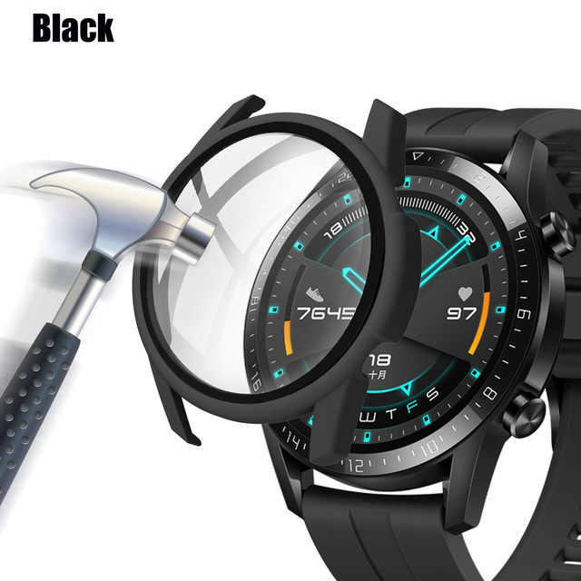 for Huawei Watch GT 2-2e 46mm/42mm Accessories Full Coverage Bumper Tempered Screen Protector huawei gt2e gt2 Cover