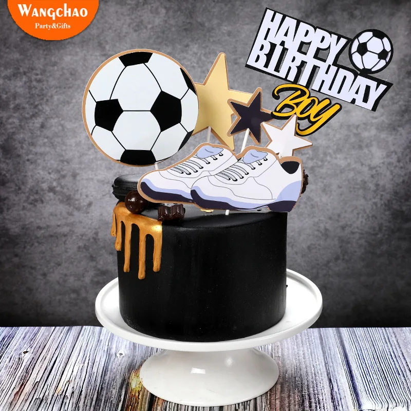 Basket Ball Football Theme Sport Joyeux Anniversaire Garniture De Gateau Garcons Enfants Faveurs Baskets Cupcake Toppers Fournitures De Decoration De Fete Aliexpress