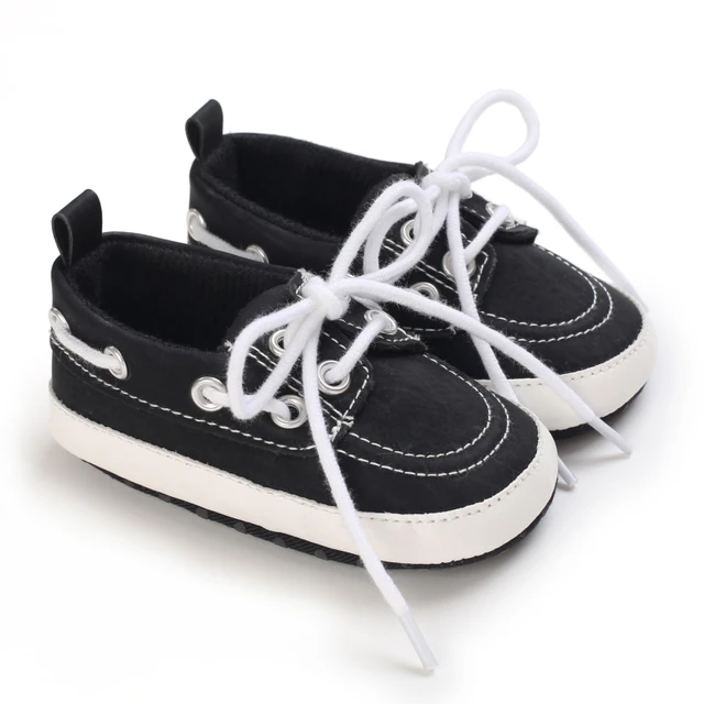 Newborn Baby Prewalker Girls Boys Casual Shoes Leather Non-Slip Soft-Sole Infant Toddler First Walkers 0-18M Baptism C-681 Black