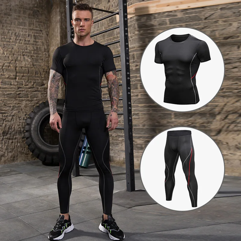 Sale Men's Tights for Gym Sports Male Leggings Tights,Running Fitness Wear  Quick-Dry Wear T