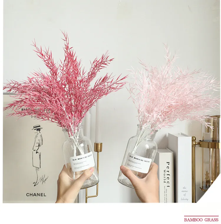 41 см туман бамбуковая Трава Искусственные цветы аксессуары DIY домашний декор свадьба в руках невесты букет растение настенный искусственный цветок