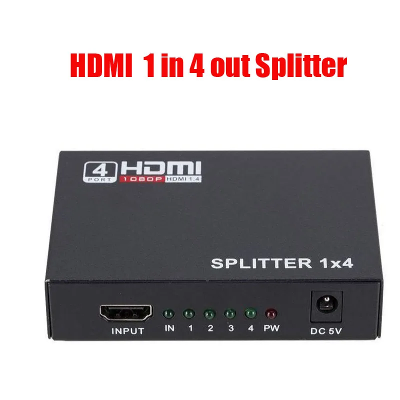 4k 1080P HDMI Splitter Full HD 1080p Video Distributor 1X4 Split 1 in 4 Out