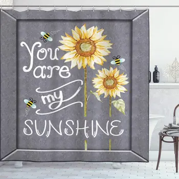 

You are My Sunshine Shower Curtain Bath Curtains Bathroom Decor with Hooks