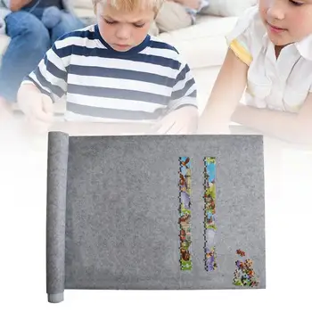 

Jigsaw Puzzle Roll Mat Felt Mat Roll-up Puzzle Mat with Pump and Storage Bag for 1500 Pieces Puzzle Storage