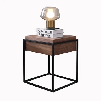 

Nordic bedside table modern side tables simple iron Nightstand creative single drawer lockers square cabinets bedroom furniture