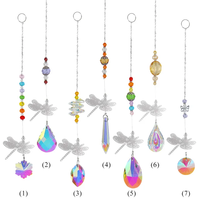Crystal Wind Chimes Csillár Szivárvány Függő Medál Dekoráció Az Ablak Ajtó Erkély Falhoz Kültéri Kerti Kristály Díszek - Image 5