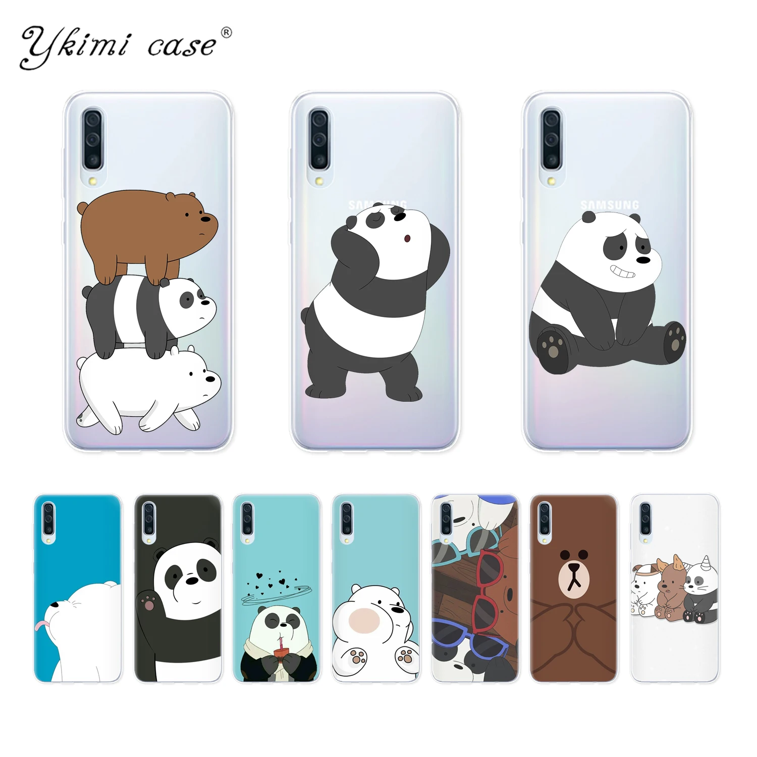 

Phone Case For Samsung Galaxy A10 A20 A30 A40 A50 A70 Case Cute Cartoon We Bare Bears Panda Coque Soft Silicone TPU Funda