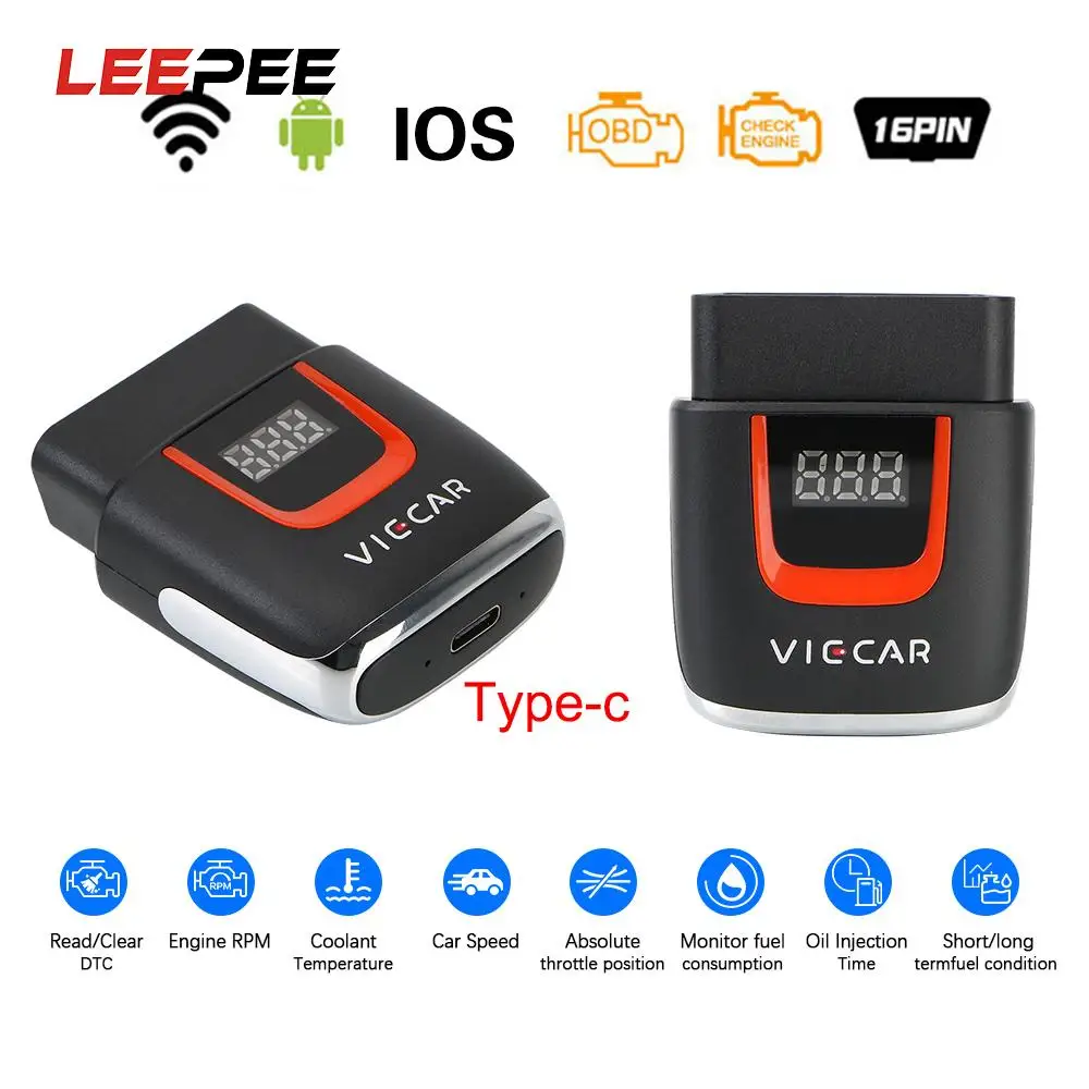 LEEPEE Viecar WIFI ELM 327 OBD2 VP004 VP002 V2.2 Car Diagnostic Auto Tool OBD USB Scanner Code Reader For Android/IOS | Автомобили и