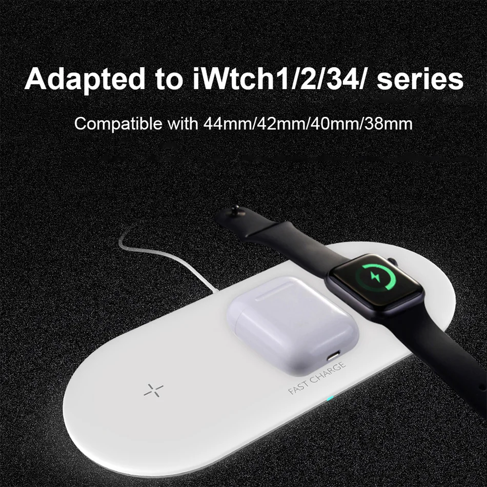Продажа 3 в 1 Airpower Qi Быстрое беспроводное зарядное устройство Pad Qi держатель беспроводного зарядного устройства для Apple Watch 4 3 2 1 для мобильных телефон...