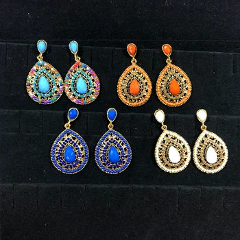 

Women Bohemian Style Colorful Handmade Water Drop Stud Earring