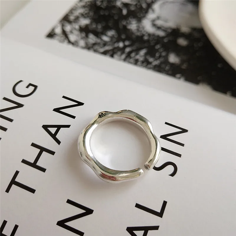 INZATT Настоящее серебро 925 проба кольцо с волнистым отверстием для модных женщин модные ювелирные изделия в стиле панк минималистичные аксессуары подарок