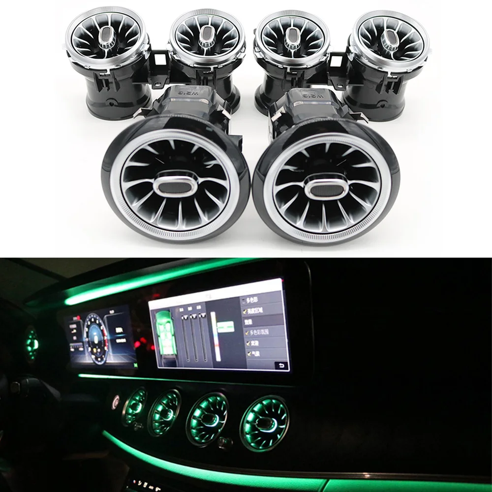 

Car turbo air vent LED air conditioning vent Ambient Light modification door speaker cover For Mercedes-Benz E-Class W213