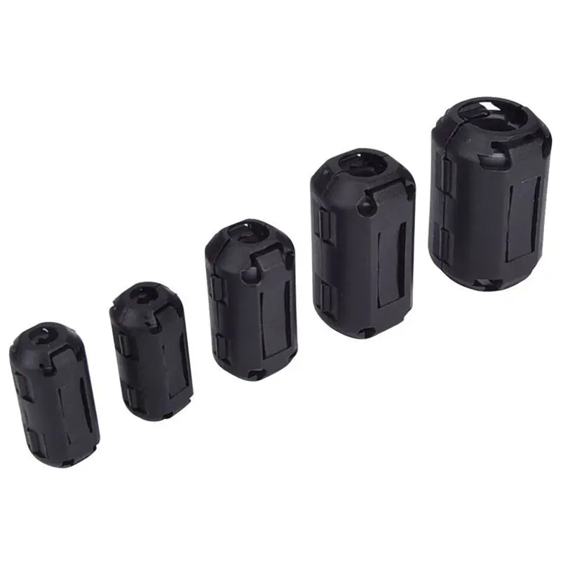 

20 Pieces Clip-on Ferrite Ring Core RFI EMI Noise Suppressor Cable Clip for 3mm/ 5mm/ 7mm/ 9mm/ 13mm Diameter Cable, Black