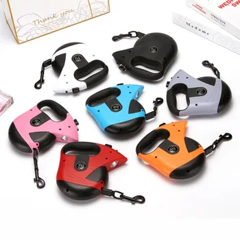 

Nylon Automatic Pet Dog Puppy Walking Leash Retractable Walking Traction Rope With LED Light 5M Extending Pet Puppy Leashes