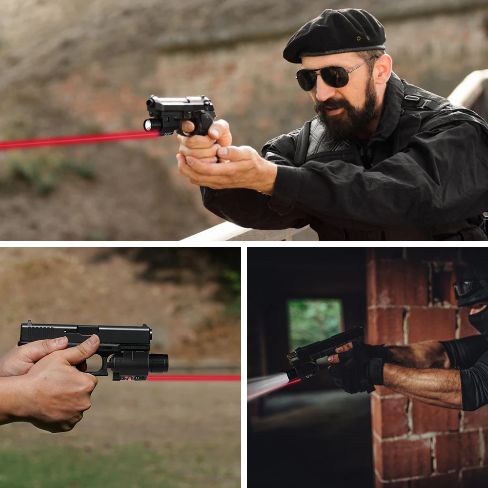 Lanterna com Interruptor Arma Tática Militar Visão Laser Vermelho 3 Modos Airsoft Remoto Caça Acessório Luz Led 8 com interruptor remoto caça arma acessório