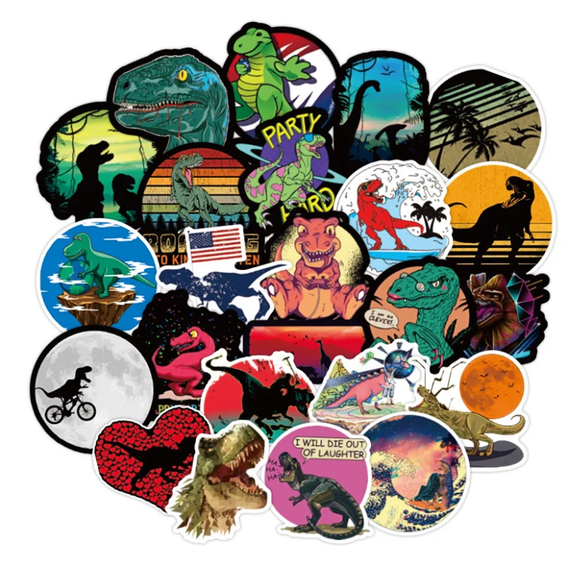 

10/30/50PCS Cartoon Dinosaur World Graffiti Waterproof Sticker Personality Car Trunk Skateboard Decoration Toy Wholesale