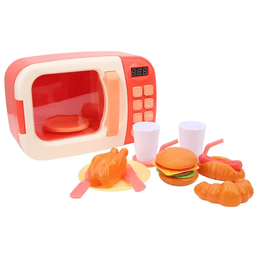 Розовый мини симулятор микроволновая печь дети ролевые игры игрушка бытовая