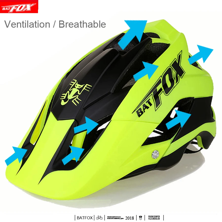 BATFOX Bicycle Helmet Women Men Cycling Helmet MTB Bike Mountain Road Cycling Safety Outdoor Sport Lightweight Large Visor Helme BATFOX Bicycle Helmet Women Men Cycling Helmet MTB Bike Mountain Road Cycling Safety Outdoor Sport Lightweight Large Visor Helme