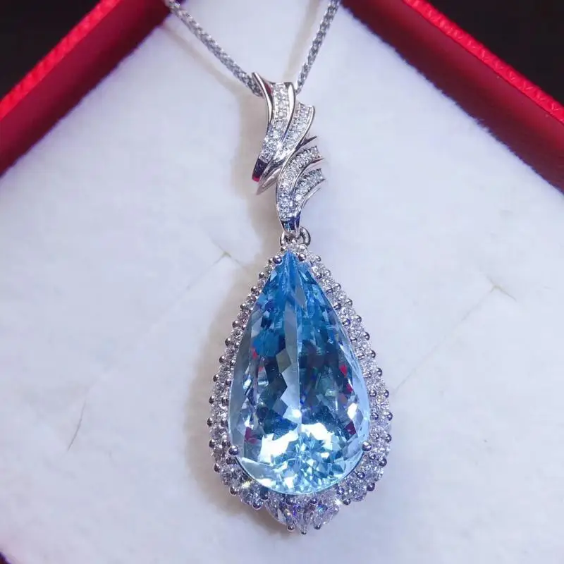 Shine Jewel Pendentif en argent sterling 925 avec topazes bleu vif et pierres précieuses de tanzanite pour femme Tanzanite 
