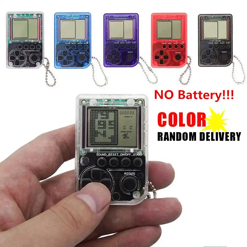 Mini Console Game Machine Children's Handheld Nostalgic Mini Game Console With Keychain Tetris Video Game Kids Children Gifts
