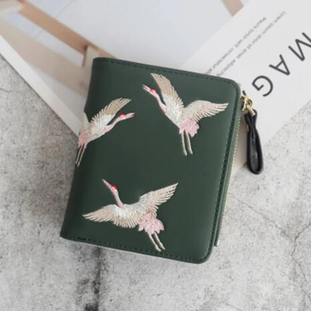 Lovely Birds Printed Mini Women Wallet PU Leather Fashion Zipper Coin Purse Woman Clutch Purses Cards Holder Ladies Coin Pocket 4