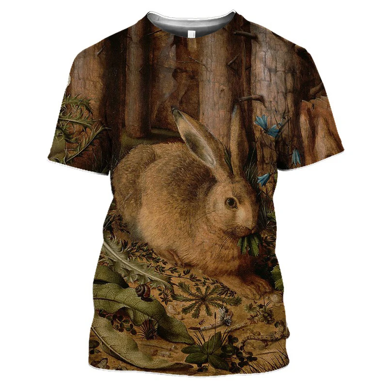 

Hot Sales Hunting Crazy Hare Tshirt Oversized T Shirt For Mens Gym T-Shirts For Mens 3D Print Animal Lovely Rabbit Short Sleeve