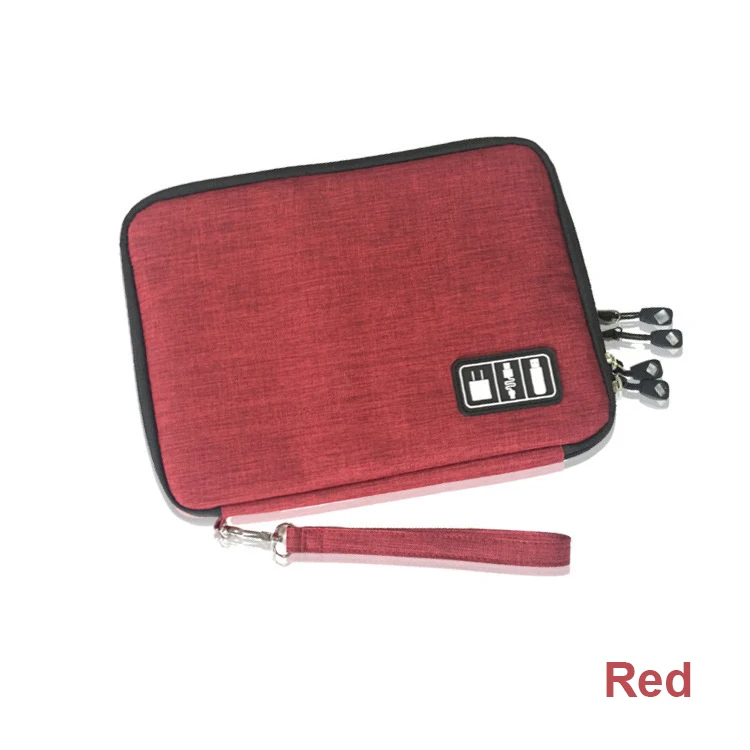 Водонепроницаемый органайзер для iPad, USB кабель для передачи данных, провод для наушников, ручка, внешний аккумулятор, сумка для хранения в дороге, чехол, цифровой гаджет, устройства, содержит - Цвет: red