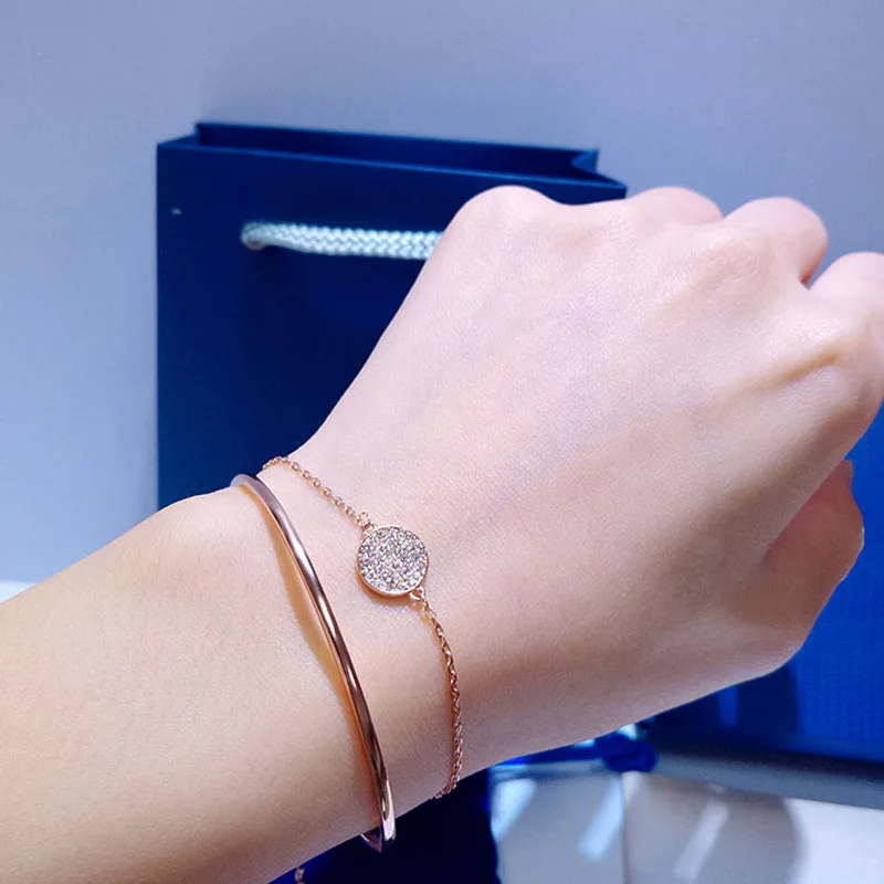

Shih New Style Europe And America Racket Double Layer Bracelet-in-Bracelets Fashion Women's Micro Pave Bracelet Online Celebrity