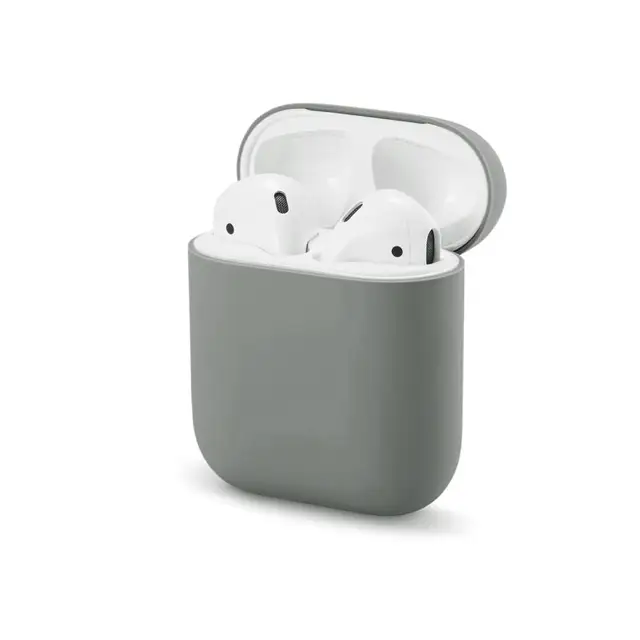 Soft Silicone Cases For Apple Airpods 1/2 Protective Bluetooth Wireless Earphone Cover For Apple Air Pods Charging Box Bags gray