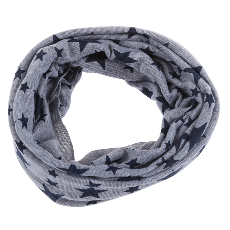 

Unisex Babies Loop Wraps Five-pointed Star Knitted Wraps Winter Shawl Snood Neck Warmer Gray