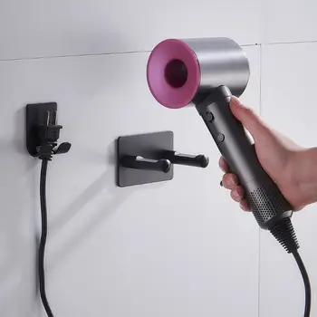 

1Set Bath Aluminium Storage Hanger Wall Mount Hair Dryer Holder Power Cable Hook