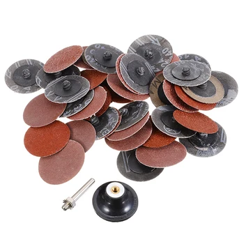 

40pcs 2'' Sander Pad Sanding Abrasive Disc with Mandrel Lock 40/80/120/240 Gritss Sand Disc DIY Sanding Tools