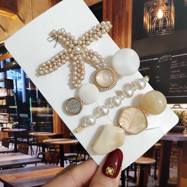 Starfish Hair Clip For Women 2022 Korean Acrylic Hairpins Geometric Crystal Hair Barrettes Girl Hair Accessories Hairgrip