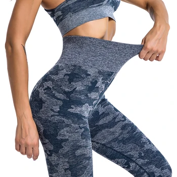 

GUTA New Camo Seamless Leggings Women High Waist Push Up Elastic Shark Fitness Yoga Pants Gym Tight Camouflage Sport Leggings