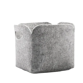 

Simple Felt Fabric Storage Basket Cute Design Convenient Folding Box Clothing Toys Debris Laundry Organizer(Large)