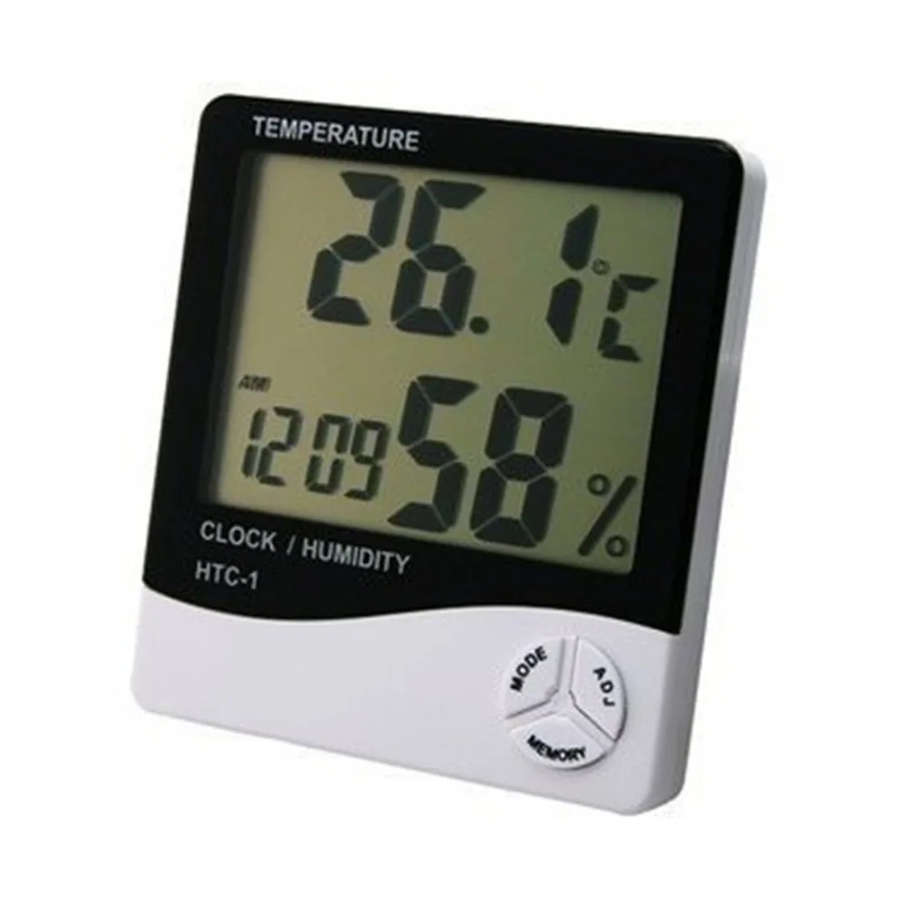 HTC-1 ЖК-дисплей электронный измеритель температуры и влажности Цифровой термометр гигрометр Метеостанция Будильник