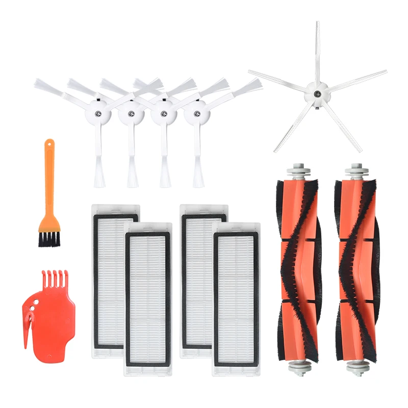 

5 Side Brush + 2 Roller Brush + 4 Filter Net for Xiaomi S6 S5 E35 E2 Robot Vacuum Cleaner Replacement Parts Accessories